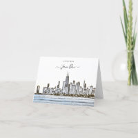 Chicago Skyline Personalized Note Card
