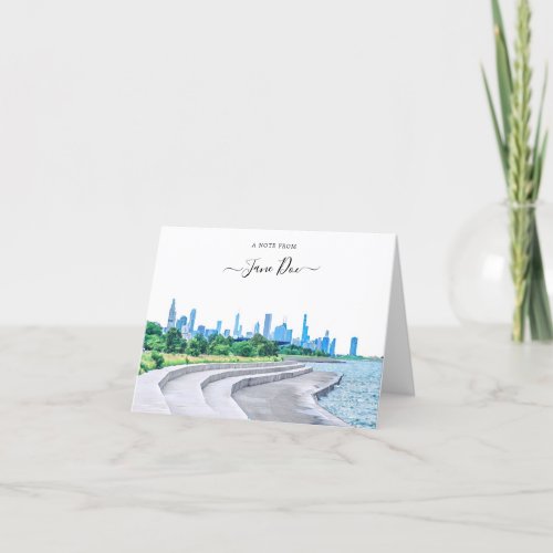 Chicago Skyline Personalized Note Card