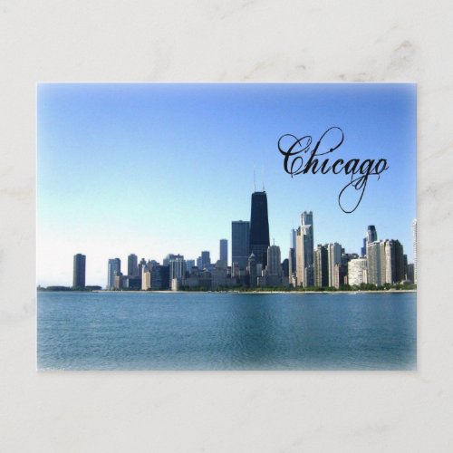 Chicago Skyline Photo Across from Lake Michigan Postcard