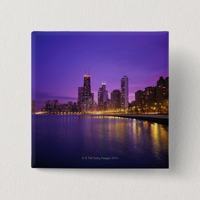 Chicago Skyline Pinback Button (Front)