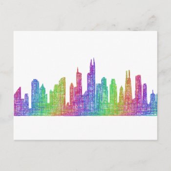 Chicago Skyline Postcard by ZYDDesign at Zazzle
