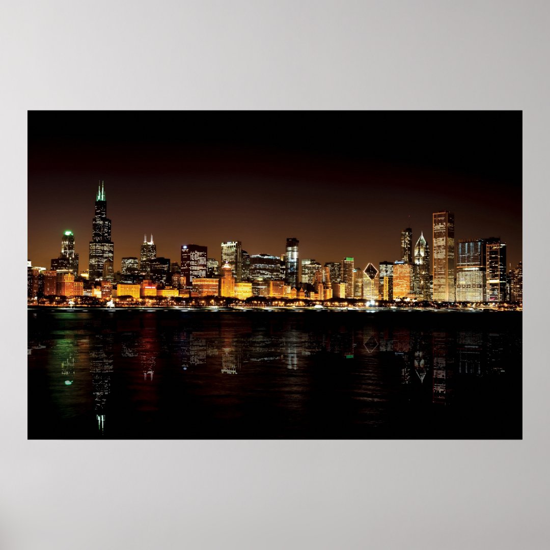 Chicago Skyline Poster Zazzle