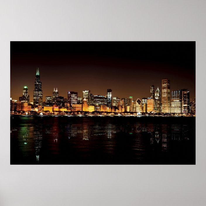 Chicago Skyline Poster | Zazzle.com