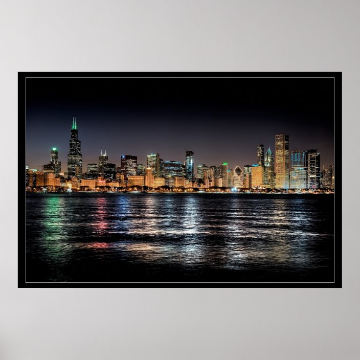 Chicago skyline poster