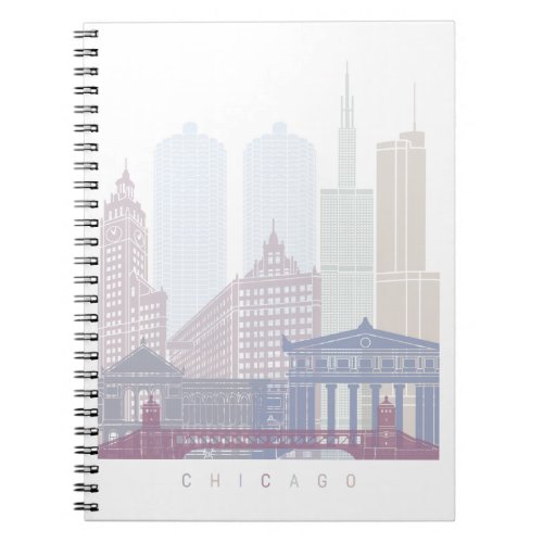 CHICAGO SKYLINE POSTER PASTEL NOTEBOOK