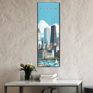 Chicago Skyline Premium Wrapped Canvas Print