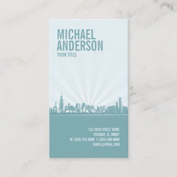 Chicago Skyline Professional Business Card by BluePlanet at Zazzle