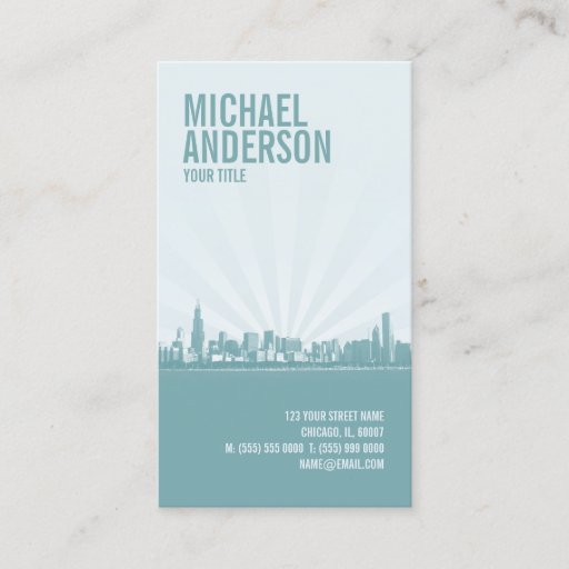Customizable Chicago Skyline business card