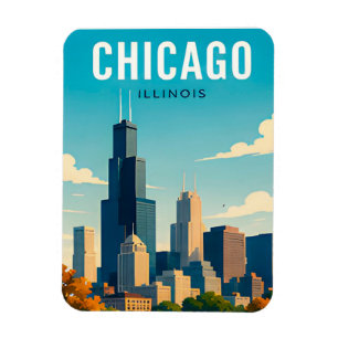 Chicago Skyline Reflections Magnet