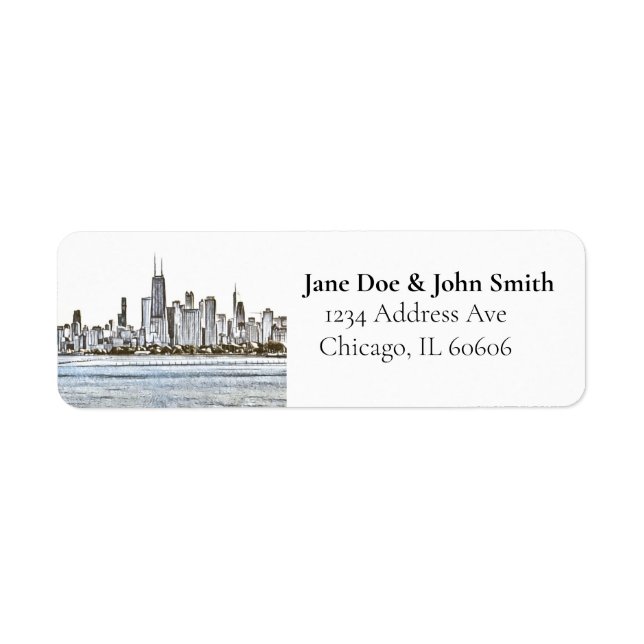 Chicago Skyline Return Address Labels (Front)