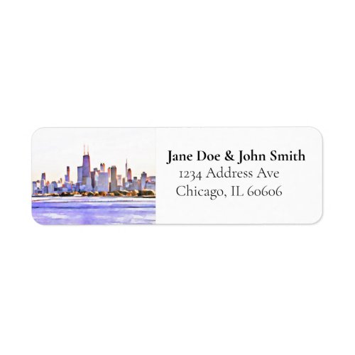 Chicago Skyline Return Address Labels