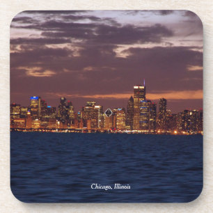Chicago Skyline set of 6 plastic coasters