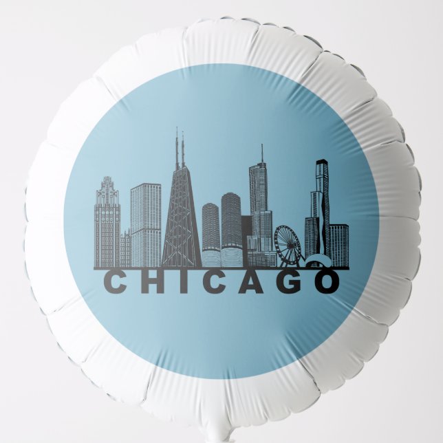 Chicago Skyline Silhouette  Balloon (Front)