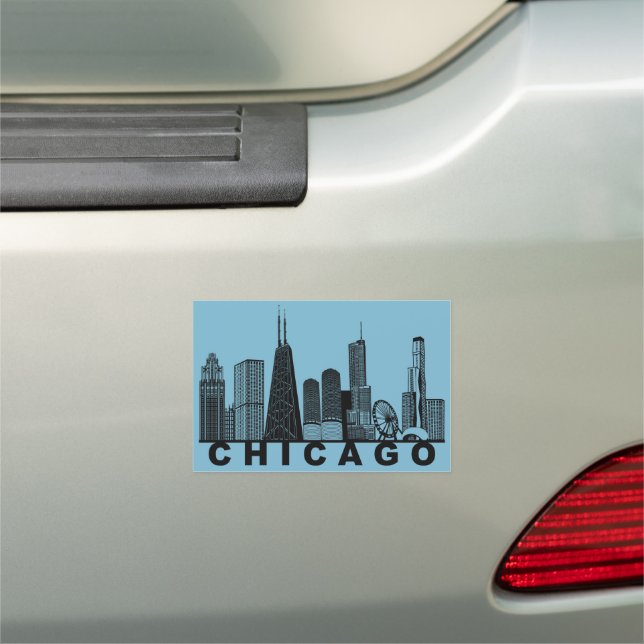 Chicago Skyline Silhouette  Car Magnet (In Situ)