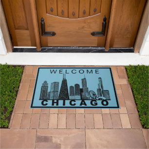 Chicago Skyline Silhouette  Doormat