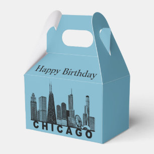 Chicago Skyline Silhouette  Favor Boxes