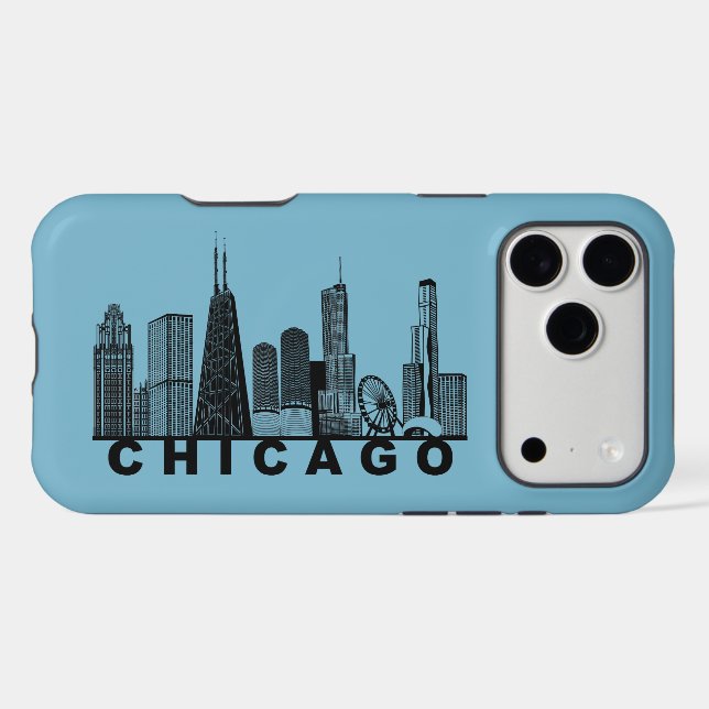 Chicago Skyline Silhouette  iPhone Case (Back Horizontal)