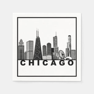 Chicago Skyline Silhouette  Napkins