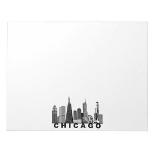 Chicago Skyline Silhouette  Notepad