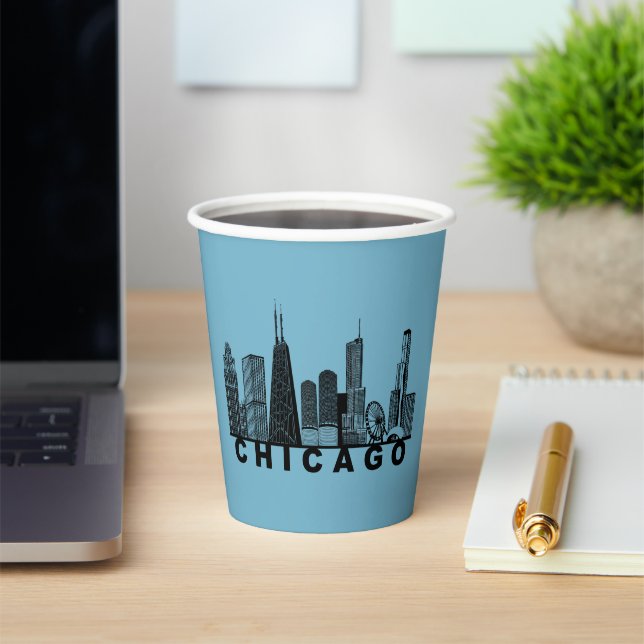 Chicago Skyline Silhouette  Paper Cups (Insitu)