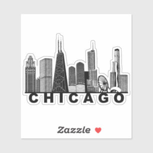 Chicago Skyline Silhouette Sticker