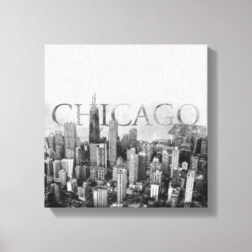 Chicago Skyline Sketch Canvas Print
