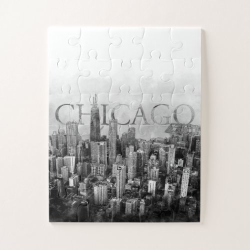 Chicago Skyline Sketch Jigsaw Puzzle