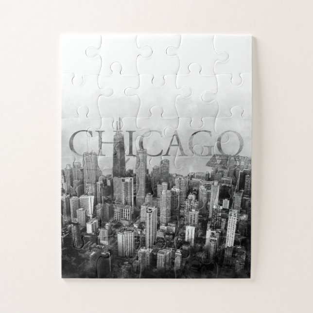 Chicago Skyline Sketch Jigsaw Puzzle (Vertical)