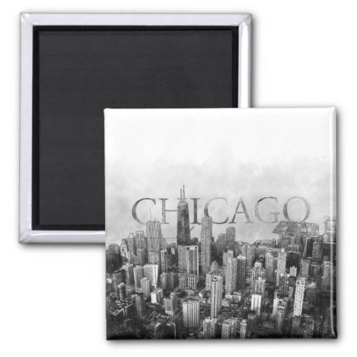 Chicago Skyline Sketch Magnet