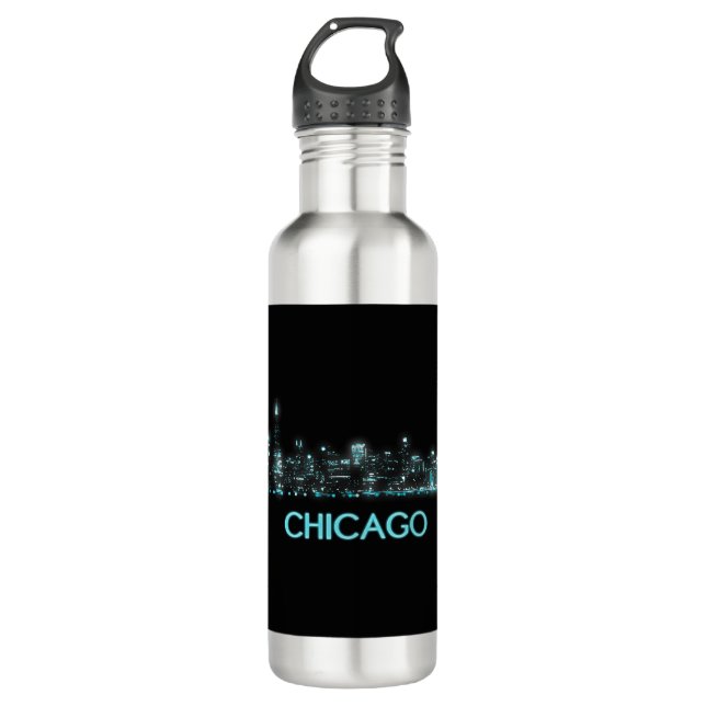 Chicago Skyline Stainless Steel Water Bottle (Front)