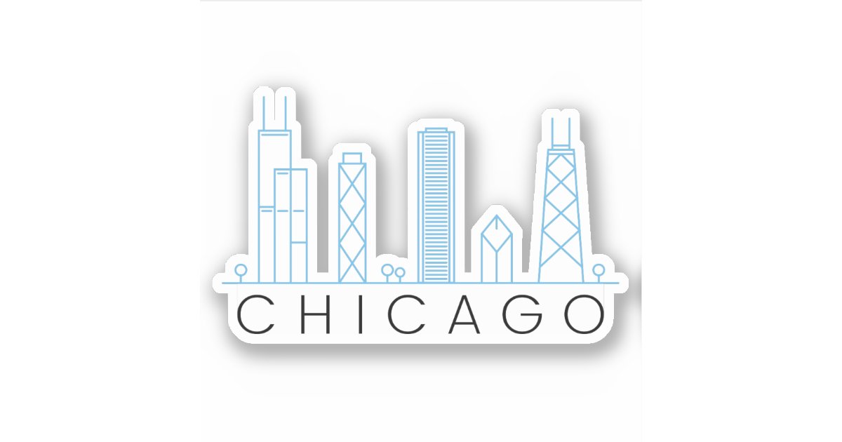 Chicago skyline sticker | Zazzle