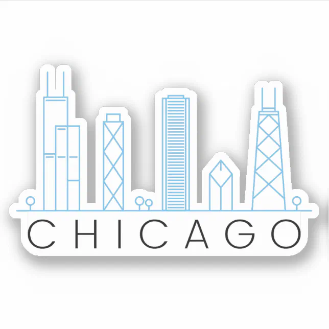 Chicago skyline sticker | Zazzle