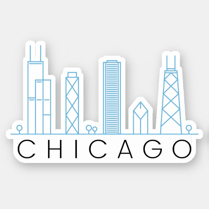 Chicago skyline sticker | Zazzle.com