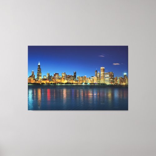 Chicago Skyline Sunset Canvas Print