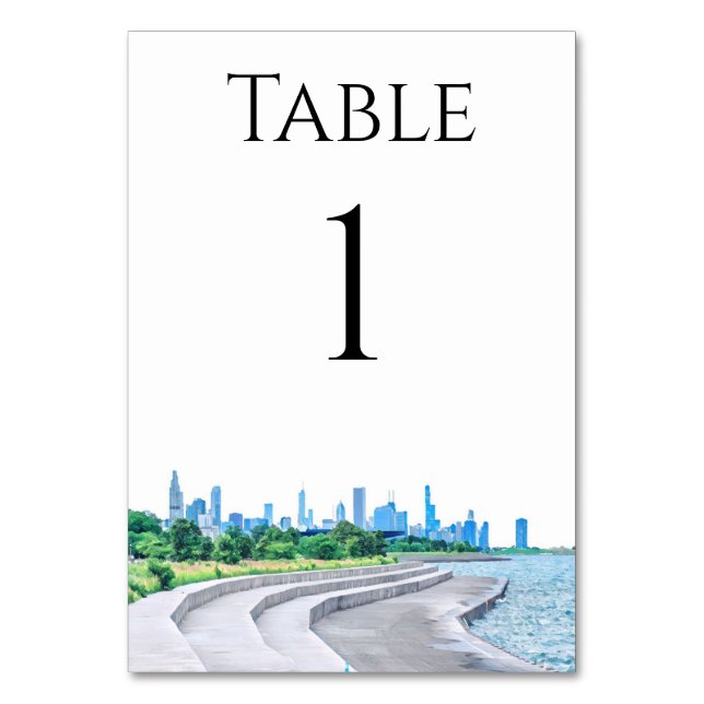 Chicago Skyline Table Numbers (Front)