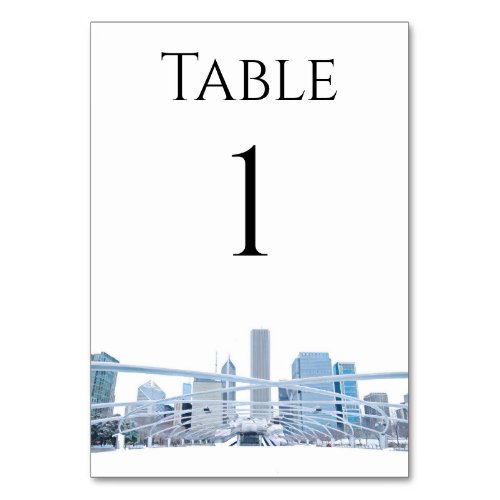 Chicago Skyline Table Numbers