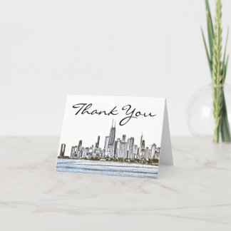 Chicago Skyline Thank You Card