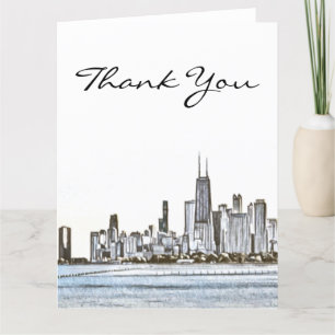 Chicago Skyline Thank You Card