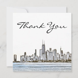 Chicago Skyline Thank You Card