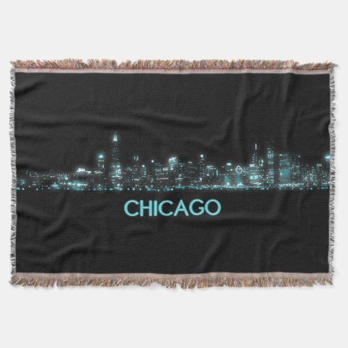Chicago Skyline Throw Blanket