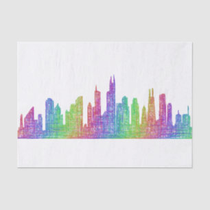 Chicago skyline tissue paper