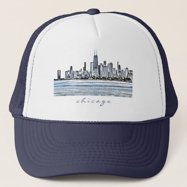 Chicago Skyline Trucker Hat (Front)