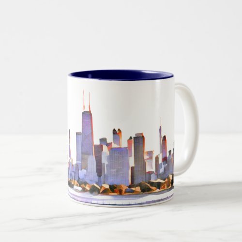 Chicago Skyline Two_Tone Coffee Mug