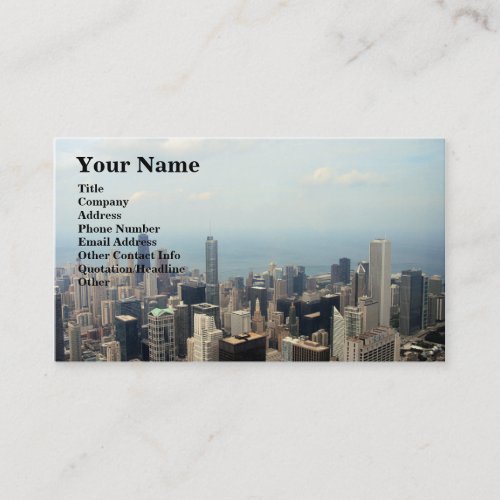 Chicago Skyline View From Willis Tower Business Card