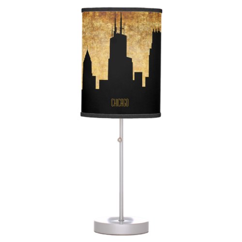 Chicago Skyline  Vintage Grunge Style Table Lamp