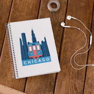 Chicago Skyline Vintage Travel Photo Notebook