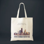 Chicago Skyline Watercolor Bachelorette Weekend Tote Bag<br><div class="desc">This elegant Chicago skyline watercolor bachelorette weekend tote can be personalized with your information in chic typography. Designed by Thisisnotme©</div>
