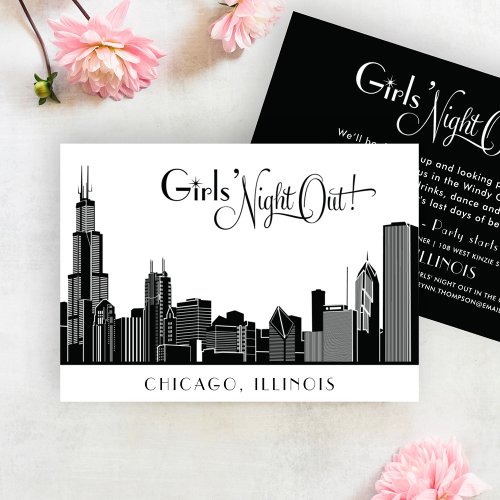 Bachelorette Party Invitations | Chicago Skyline