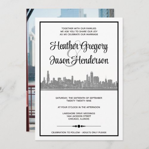Chicago Skyline Wedding Invitation