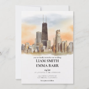 Chicago Skyline Wedding Invitation